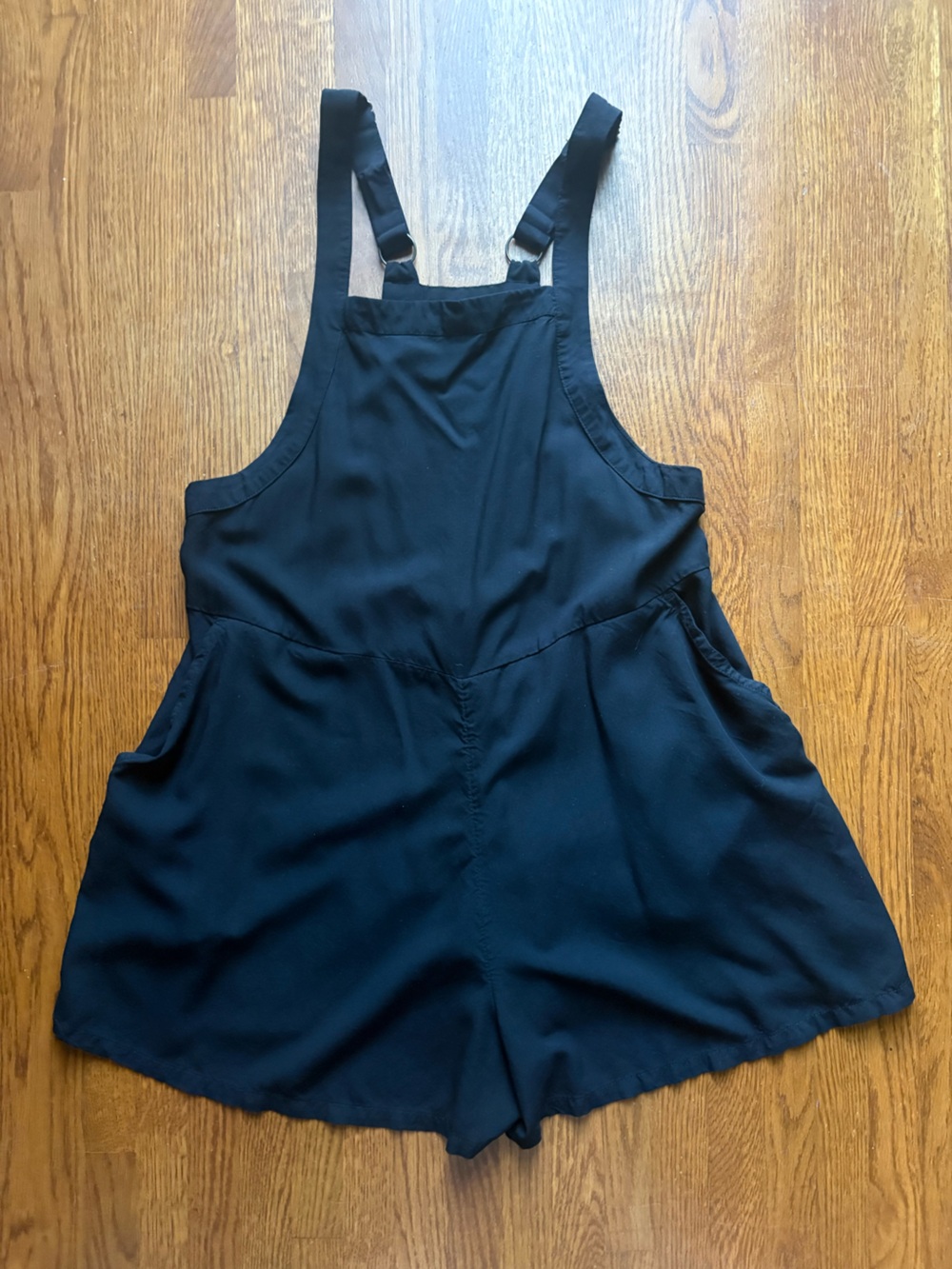 Soft Black Short Overalls Romper